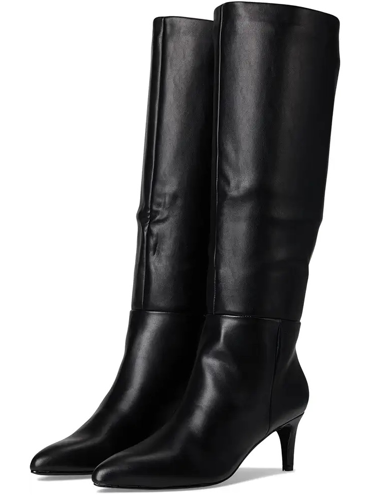 Nwt Madden Nyc Kitten Knee-High Kitten Heeled Boots, Sleek Leather Look Comfy